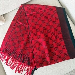 Gucci GG Monogram Red Scarf